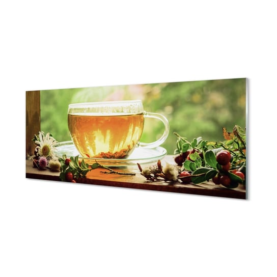 Ścienny panel kuchenny Gorąca herbata zioła 125x50 cm Tulup