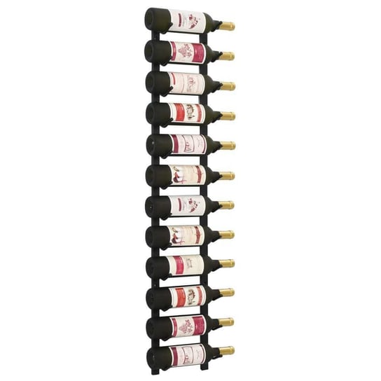Ścienny stojak na 12 butelek wina VIDAXL, czarny, 19x11x120 cm vidaXL