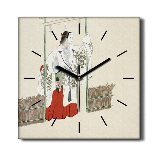 Ścienny zegar na płótnie Azjatyckie kimono 30x30, Coloray Coloray