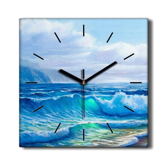 Ścienny zegar na płótnie Morze fale chmury 30x30, Coloray Coloray