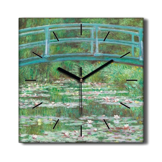 Ścienny zegar na płótnie Most natura Monet 30x30, Coloray Coloray