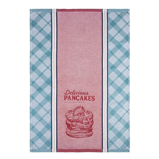Ścierka kuchenna 50x70 Pancakes niebieska czerwona kratka 349P bawełniana 285g/m<sup>2</sup> Clarysse Clarysse