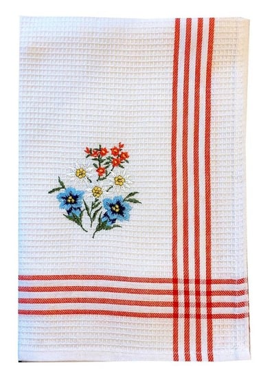 Ścierka kuchenna bawełniana 50x70 haftowana bukiet Jedeka