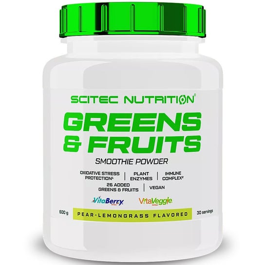 Scitec, Greens&Fruits Pear Lemon Grass, 600g Scitec