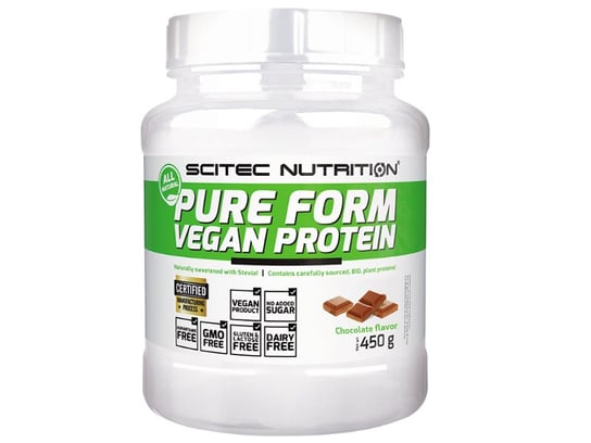 Scitec, Pure Form Vegan Protein, czekolada, 450 g Scitec
