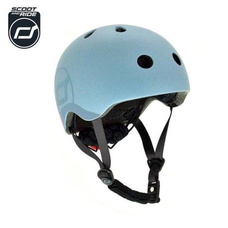 Scoot and Ride, Kask rowerowy, Steel , szary, 3+, rozmiar S/M Scoot and Ride