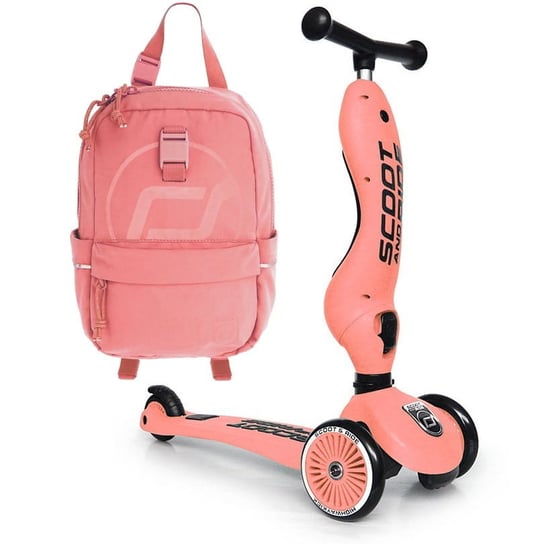 Scoot and Ride, Zestaw hulajnoga 2w1 + plecak Peach Scoot and Ride