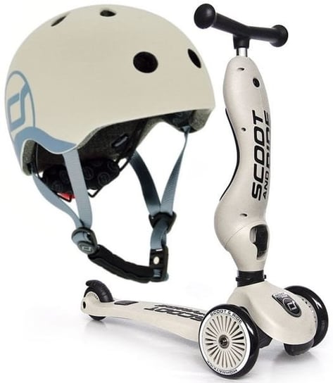 Scoot and Ride ZESTAW HULAJNOGA +KASK 2w1 Ash 1-5 L Scoot and Ride