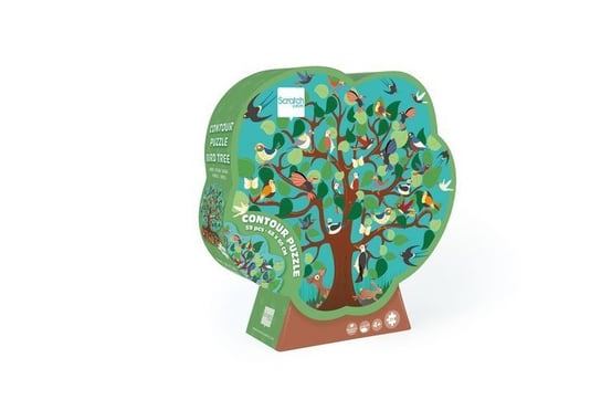 Scratch, puzzle, konturowe Leśne drzewo, 58 el. Scratch