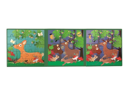 Scratch, puzzle, magnetyczne - książka podróżna W lesie, 2x20 el. Scratch