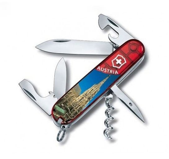 Scyzoryk Victorinox Spartan 91mm Celidor, Wiedeń, transparentny czerwony Victorinox