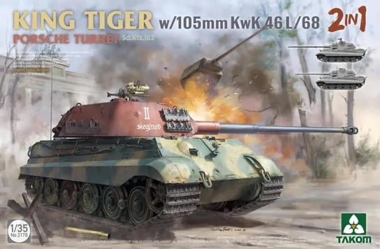Sd.Kfz.182 King Tiger Porsche turret w/105m KwK 46 L/68 1:35 Takom 2178 Takom