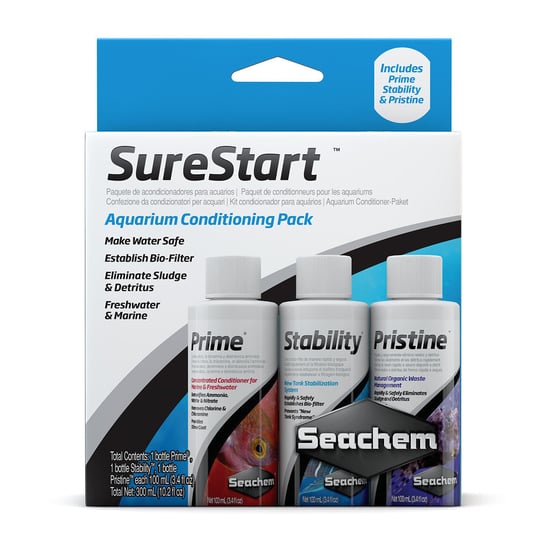 Seachem Sure Start Pack 3X100Ml (Prime, Stability, Pristine) Seachem