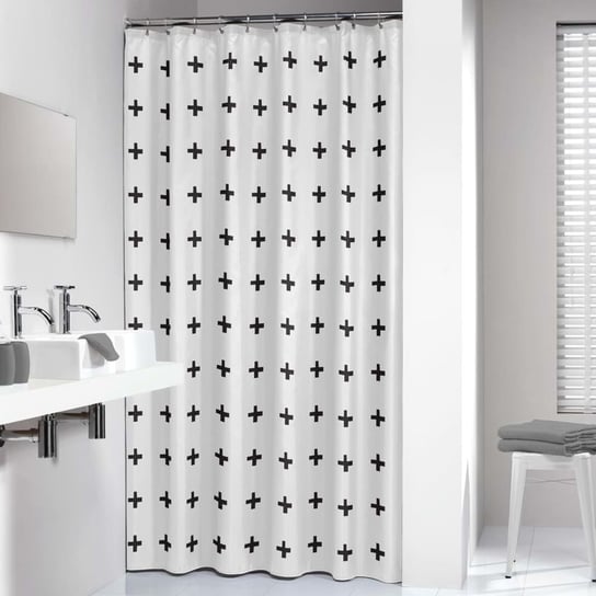 Sealskin Zasłona prysznicowa Signes, 180x200 cm, czarno-biała Sealskin