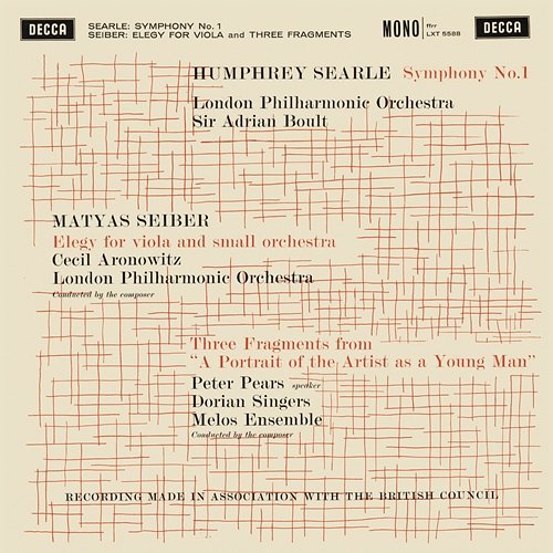 Searle: Symphony No. 1; Sieber: Elegy; Three Fragments London Philharmonic Orchestra, Sir Adrian Boult