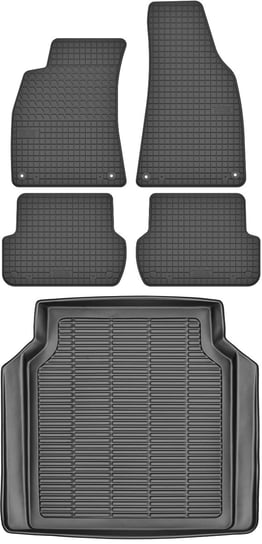 Seat Exeo Kombi od 2008-2013r. Bagażnik MAX-DYWANIK 910106 + Dywaniki MOTOHOBBY 141103 Max-Dywanik