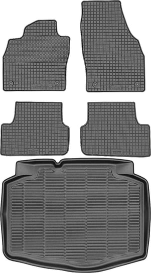 Seat Ibiza V Hatchback od 2017r. Bagażnik MAX-DYWANIK 911806 + Dywaniki PETEX P81810 Max-Dywanik