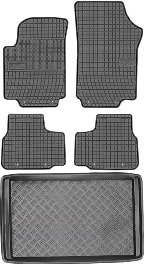 Seat Mii Hatchback od 2011-2019r. Bagażnik MIX-PLAST 30041 + Dywaniki FROGUM 0399 Max-Dywanik