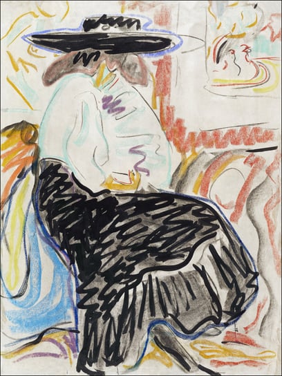 Seated Woman in the Studio, Ernst Ludwig Kirchner - plakat 42x59,4 cm Galeria Plakatu