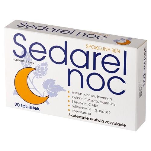Sedarel Noc, suplement diety, 20 tabletek Avec Pharma