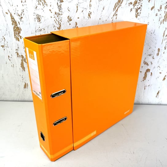 Segregator A4 z dźwignią z pudełkiem classic stripes pomarańczowy EV-Corp