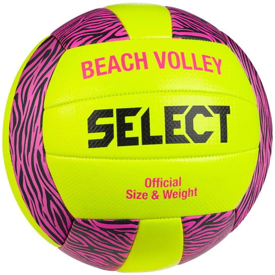 Select Beach Volley v23 Ball BEACH VOLLEY YEL-PINK, unisex, piłki do siatkówki, Żółte Select