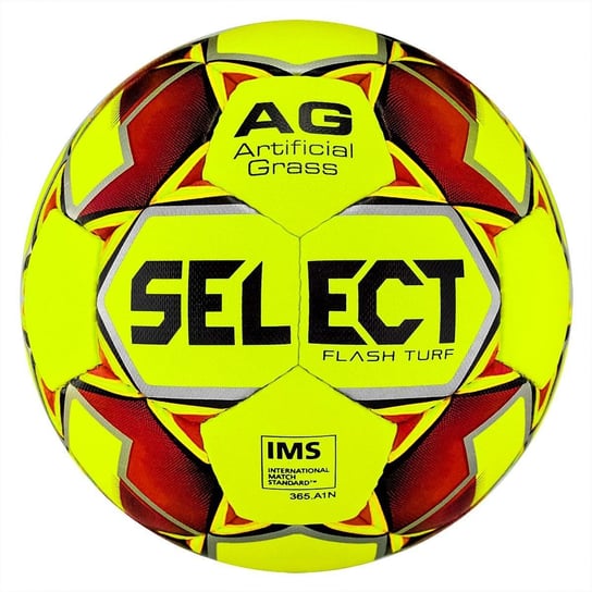 Select, Piłka nożna, Flash Turf Artificial Grass, żółto-czerwony, rozmiar 5 Select