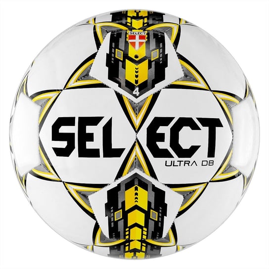 Select, Piłka nożna, Ultra DB, biało-żółty, rozmiar 4 Select