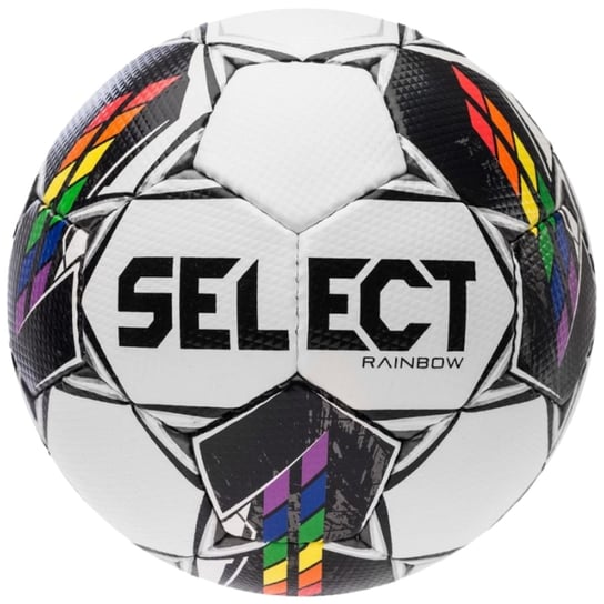 Select Rainbow V23 Ball RAINBOW WHT-BLK, unisex, piłki do piłki nożnej, Białe Select