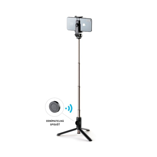 Selfie stick ze statywem FIXED Snap Lite i bezprzewodowym wyzwalaczem, czarny FIXED