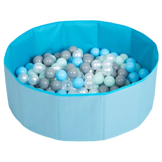 Selonis, suchy basen składany z piłeczkami 6cm niebieski: perła-szary-transparent-babyblue-mięta 80x23/100piłek Selonis