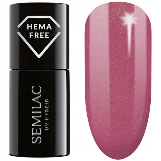 Semilac 377 Shimmer Ruby Hema Free Brokatowy, Lakierier Hybrydowy, 7ml Semilac