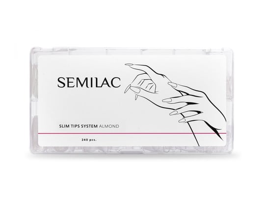 Semilac, Cienkie tipsy do przedłużania paznokci Almond, 240 szt. Semilac