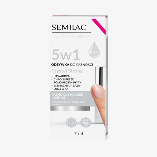 Semilac, Nail Power Therapy, Odżywka Do Paznokci 5w1, Crystal Strong, 7 Ml Semilac