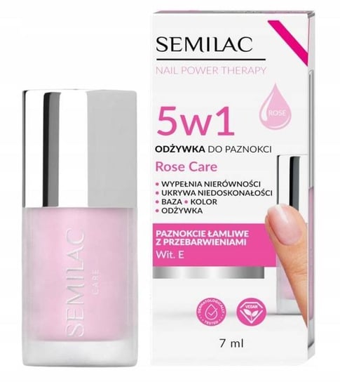 Semilac, Odżywka Nail Power Therapy 5w1, Rose Care Semilac