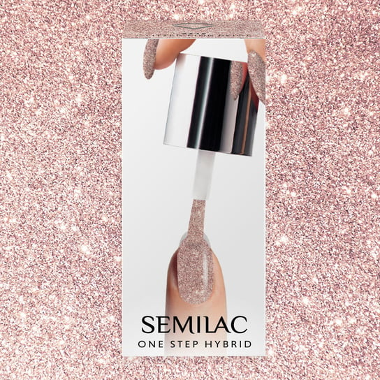 Semilac, One Step Hybrid, Lakier Hybrydowy, S245 Glitter Pink Beige, 5 ml Semilac
