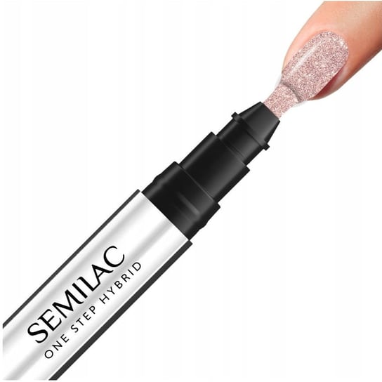 Semilac, One Step Hybrid, Lakier Hybrydowy, S245 Marker Glitter Pink Beige, 3 ml Semilac