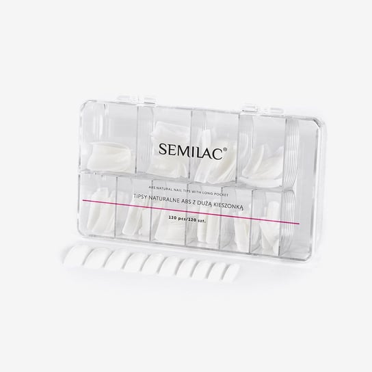 Semilac Tipsy naturalne ABS z dużą kieszonką 120 szt. Semilac