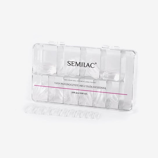 Semilac Tipsy przezroczyste ABS z dużą kieszonką 120 szt. Semilac