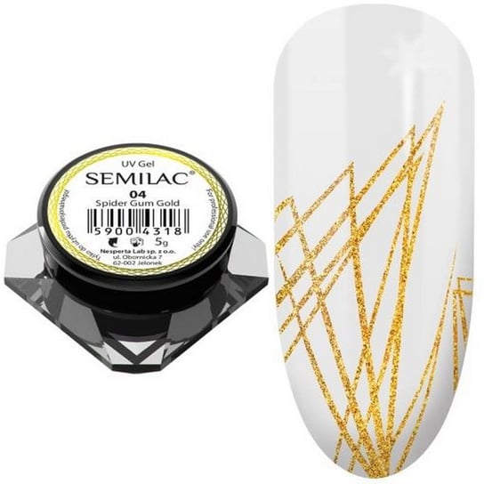 Semilac żel do zdobień Spider Gum Gold królewskie złoto nr. 04 - 5g Semilac