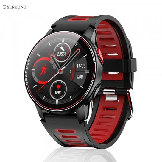 Senbono, Zegarek sportowy smartwatch, S20, czerwony Senbono