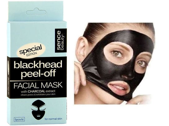 Sence Beauty Czarna Maska Maseczka na Wągry z Węglem 5szt NL Maxbrands Marketing