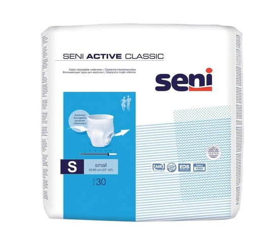 Seni Active Classic. small 55-85 cm, elastyczne majtki chłonne, 30 sztuk Seni