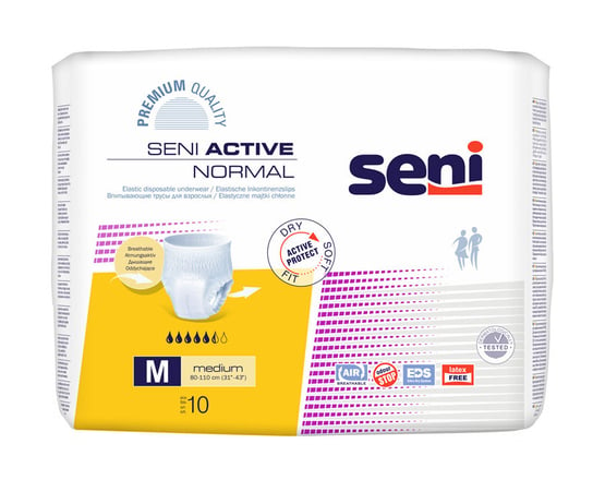 Seni Active Normal, elastyczne majtki chłonne, medium 80-110 cm, 10 sztuk Seni
