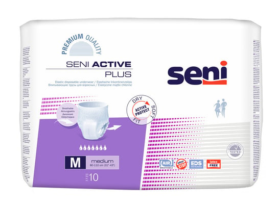 Seni Active Plus, elastyczne majtki chłonne, medium 80-110 cm,  10 sztuk Seni