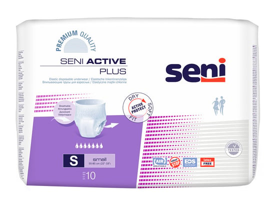 Seni Active Plus, elastyczne majtki chłonne, small 55-85 cm, 10 sztuk Seni