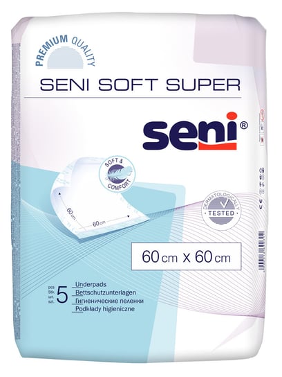 Seni, Soft Super, podkłady higieniczne, 60x60 cm, 5 szt. Seni