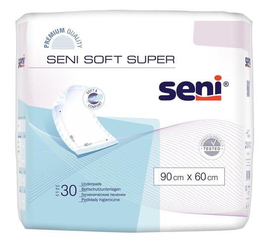 Seni, Soft Super, podkłady higieniczne, 90x60 cm, 30 szt. Seni