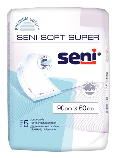 Seni, Soft Super, podkłady higieniczne, 90x60 cm, 5 szt. Seni