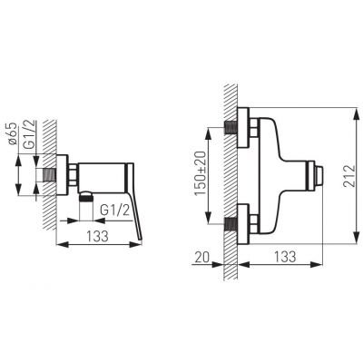 Seppia bateria prysznicowa ścienna różowe złoto/czarny mat FDesign  FD1-SPA-7-25 Inna marka